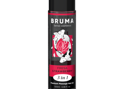 Aceite De Masaje Bruma  Premium Efecto Calor Sabor Fresa 3 En 1