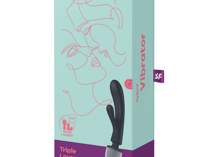 Masajeador Vibrador Satisfyer  Triple Lover  Rabbit Gris