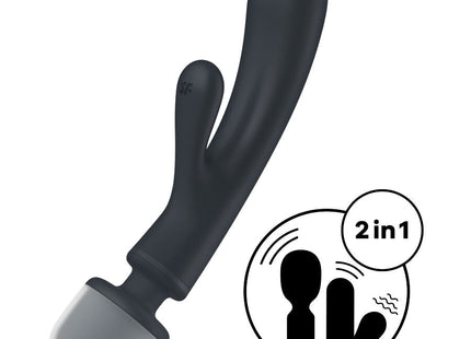 Masajeador Vibrador Satisfyer  Triple Lover  Rabbit Gris