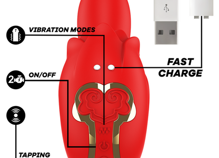 Mia - Selena Estimulador Vibrating + Tapping Rojo