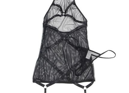 Subblime - Vestido Transparente Cuello Halter Negro L/Xl