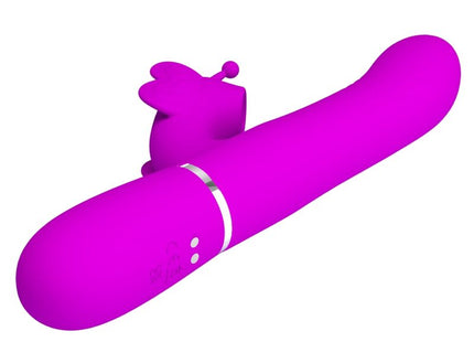 Pretty Love - Vibrador Rabbit Multifunción 4 En 1 Mariposa Fucsia