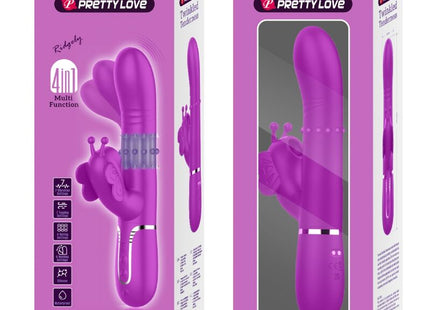 Pretty Love - Vibrador Rabbit Multifunción 4 En 1 Mariposa Fucsia