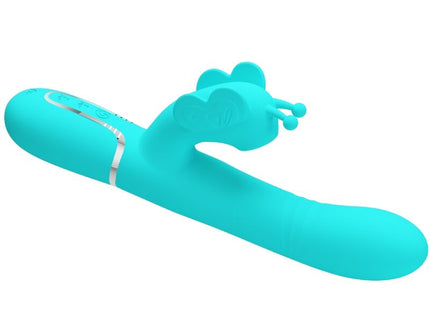 Pretty Love - Vibrador Rabbit Multifunción 4 En 1 Mariposa Verde Agua
