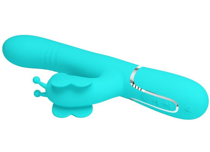 Pretty Love - Vibrador Rabbit Multifunción 4 En 1 Mariposa Verde Agua
