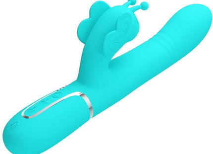 Pretty Love - Vibrador Rabbit Multifunción 4 En 1 Mariposa Verde Agua