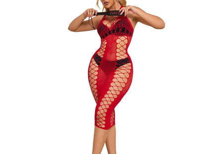 Subblime - 952327 Vestido De Rejilla Largo Rojo Talla Única
