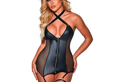 Subblime - 954451 Vestido Sexy De Rejilla Cuero Negro L/Xl