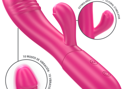 Intense - Ivy Vibrador Flexible 10 Vibraciones Con Lengua Estimuladora Rosa