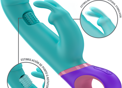 Intense - Mónica Vibrador Rabbit Con Estimulador Rotatorio Del Punto G Azul