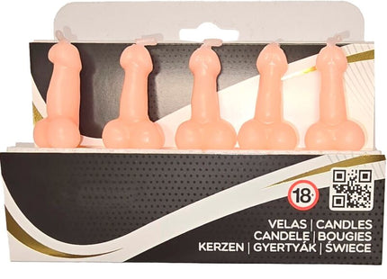Diablo Picante - Caja 5 Velas Forma Pene Carne