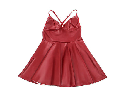 Subblime - 955397 Vestido Con Tirantes De Cuero Burdeos S/M