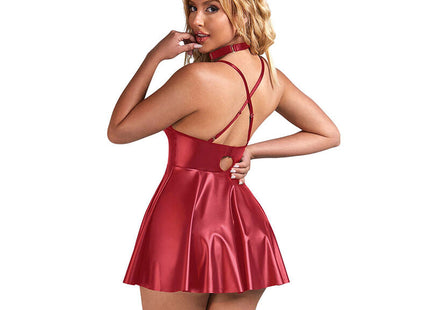 Subblime - 955403 Vestido Con Tirantes De Cuero Burdeos L/Xl