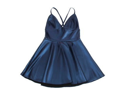 Subblime - 955410 Vestido Con Tirantes De Cuero Azul S/M