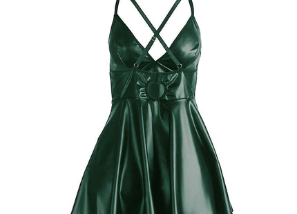 Subblime - 955434 Vestido Con Tirantes De Cuero Verde S/M
