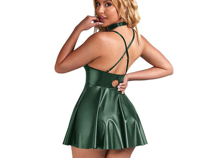 Subblime - 955434 Vestido Con Tirantes De Cuero Verde S/M