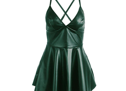 Subblime - 955434 Vestido Con Tirantes De Cuero Verde S/M