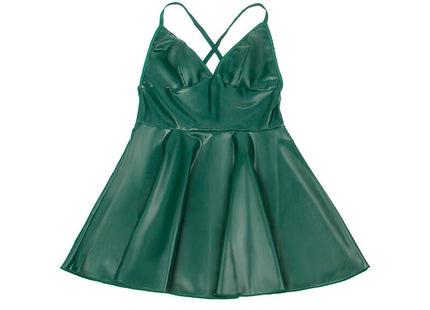 Subblime - 955434 Vestido Con Tirantes De Cuero Verde S/M