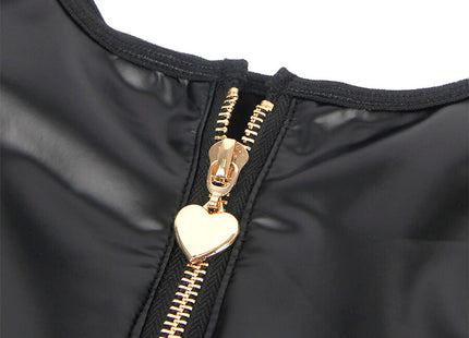 Subblime - 957667 Vestido De Cuero Con Cremallera De Corazón Negro S/M