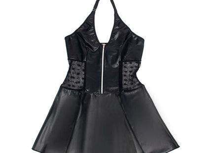 Subblime - 957704 Vestido De Cuero Con Cremallera Y Encaje Negro S/M