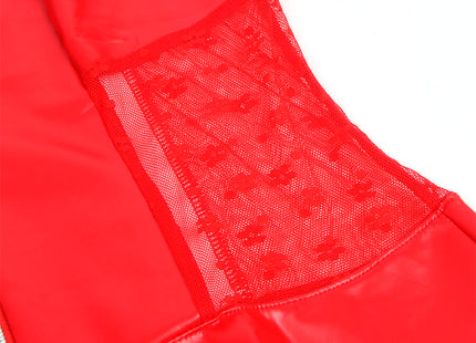 Subblime - 957728 Vestido De Cuero Con Cremallera Y Encaje Rojo S/M