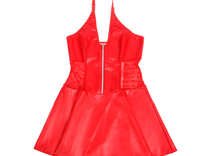 Subblime - 957735 Vestido De Cuero Con Cremallera Y Encaje Rojo L/Xl