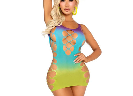 Leg Avenue - Mini Vestido Sin Costuras Y Aberturas Ocean