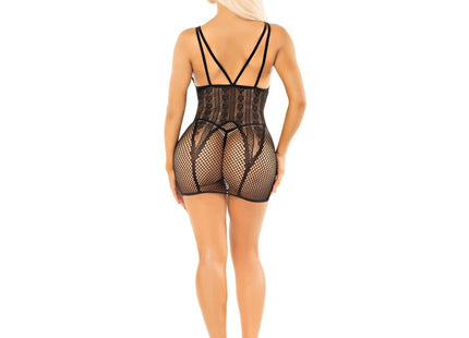 Leg Avenue - Mini Vestido Con Encaje De Corazones Negro