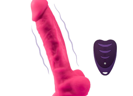 Silexd - Pene Realístico Modelo 18 Rosa Vibración + Control Remoto Lrs