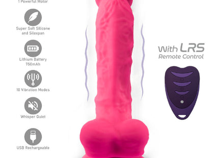 Silexd - Pene Realístico Modelo 18 Rosa Vibración + Control Remoto Lrs