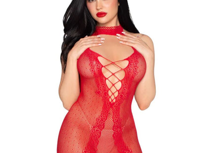Leg Avenue - 81675 Mini Vestido Halter Rojo - Talla Única