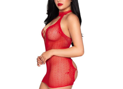 Leg Avenue - 81675 Mini Vestido Halter Rojo - Talla Única