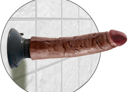 King Cock - Dildo Vibrador Marrón 17.78 Cm