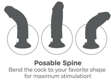 King Cock - Dildo Vibrador Marrón 17.78 Cm