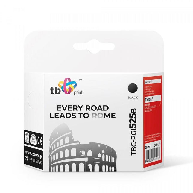 %Ink For Canon Pixma Ip  4850 Tbc-Pgi525b Bk