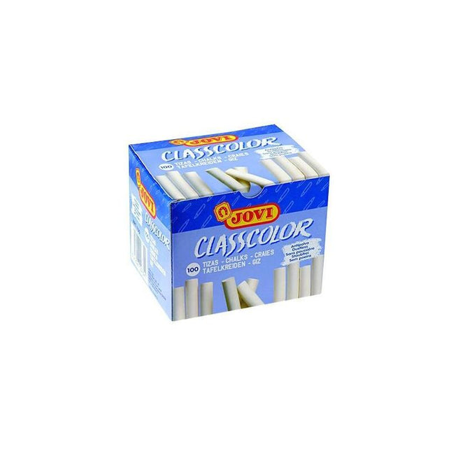 Jovi Caja 100 Tizas Classcolor School Antipolvo 80mm Blanco