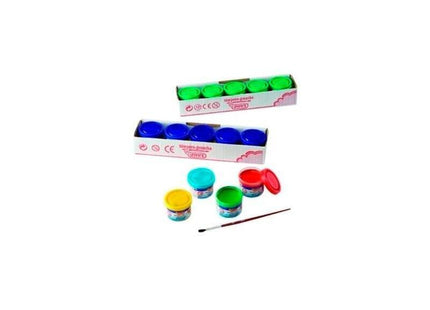 Jovi Estuche 5 Botes Témpera Escolar 35ml + Pincel Unicolor Blanco