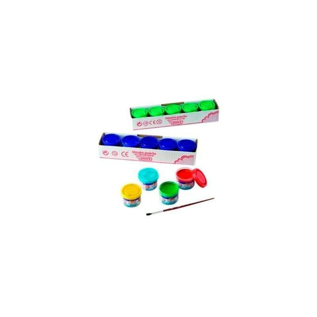 Jovi Estuche 5 Botes Témpera Escolar 35ml + Pincel Unicolor Blanco