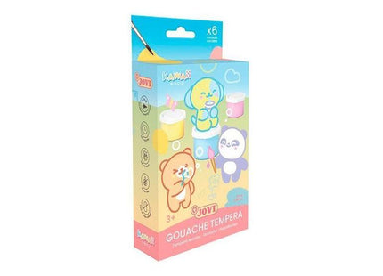 Jovi Témpera Kawaii Estuche 6 Botes 35ml + Pincel Colores Surtidos Pastel