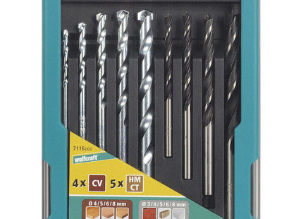 Juego De Brocas Para Metales Y Piedra De 9 Piezas 7115000 Wolfcraft