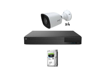 Kit Cctv 4 Cámaras Bullet Preconfigurado Tvt 1080p