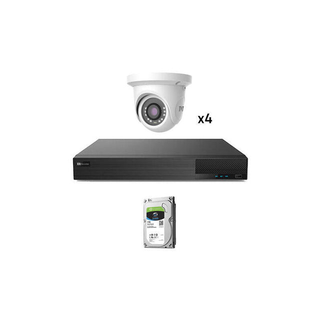 Kit Cctv 4 Cámaras Domo Preconfigurado Tvt 1080p