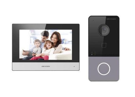 Kit Videoportero Ip Wifi Placa De Calle Cámara 2mp  + Monitor 7" Lector Mf App P2p Montaje Superficie Hikvision