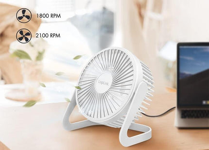Logilink Ventilador De Escritorio Usb De 6 Pulgadas, 40 Db, 15,24 Cm Blanco Ua0403