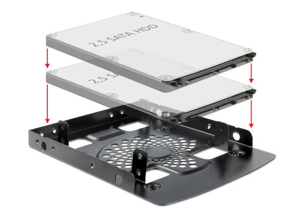 Marco De Instalación Delock 3.5 "Para 2x 2.5" Hdds Metal Negro