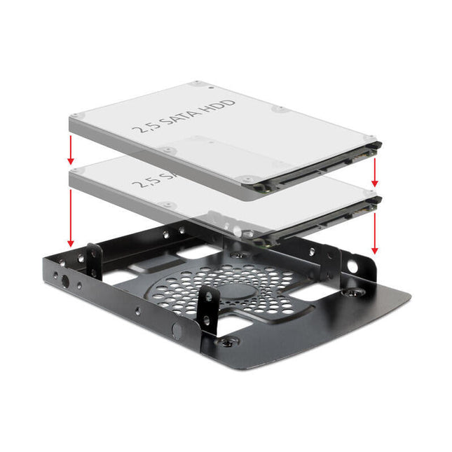 Marco De Instalación Delock 3.5 "Para 2x 2.5" Hdds Metal Negro