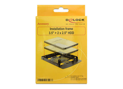 Marco De Instalación Delock 3.5 "Para 2x 2.5" Hdds Metal Negro