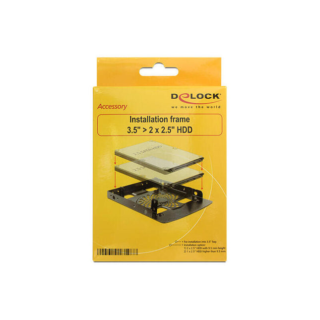 Marco De Instalación Delock 3.5 "Para 2x 2.5" Hdds Metal Negro