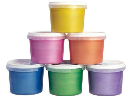 Milan Pintura Dedos En Tarro De 100ml Estuche De 6 C/Surtidos Metalizados