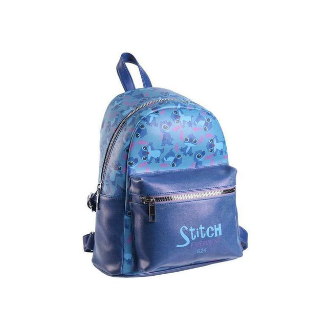 Mochila Casual Moda Polipiel Stitch Blue